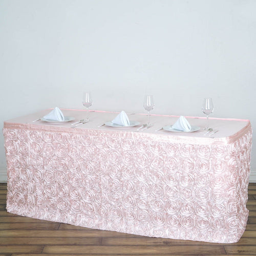 table skirt, pleated table skirt, table skirt velcro, table skirt design, table skirt linen, satin table skirt#color_blush