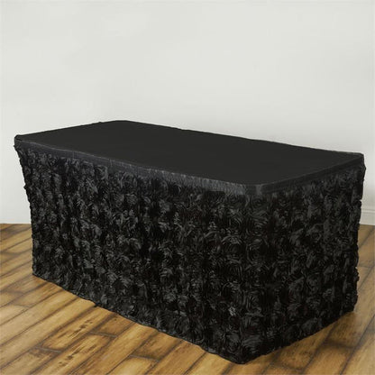 table skirt, pleated table skirt, table skirt velcro, table skirt design, table skirt linen, satin table skirt#color_black