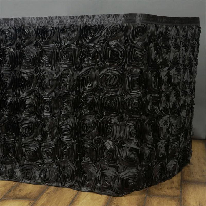table skirt, table skirt velcro, table skirt design, table skirt linen, satin table skirt#color_black
