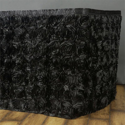 table skirt, table skirt velcro, table skirt design, table skirt linen, satin table skirt#color_black