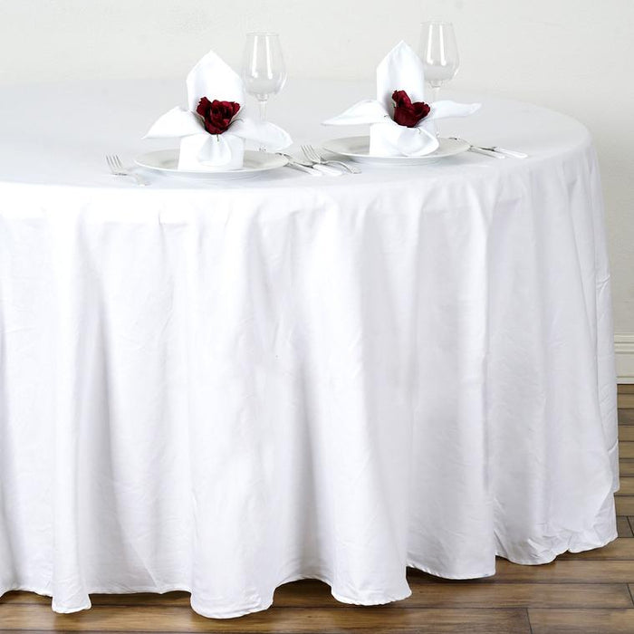 round tablecloths, cotton tablecloths, decorative round tablecloths, round cotton tablecloth, round table linens#color_white