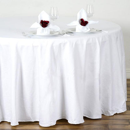 round tablecloths, cotton tablecloths, decorative round tablecloths, round cotton tablecloth, round table linens#color_white