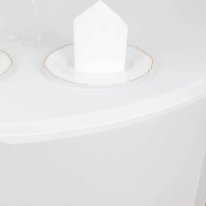 spandex, round tablecloth, table covers, table cover cloth, dining tablecloth#color_white
