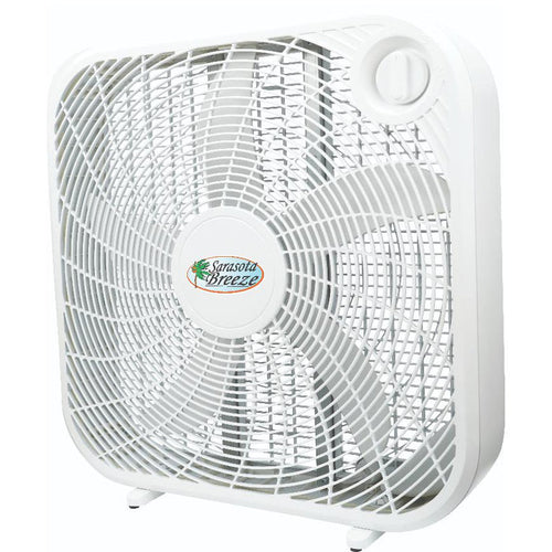 Sarasota Breeze Box Fan White 20"