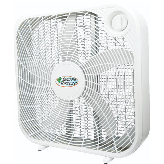 Sarasota Breeze Box Fan White 20"