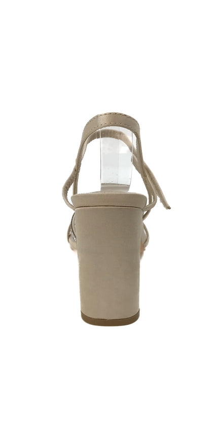 nude/size /6/ Camille La Vie/Satin High Heel Ankle Strap Sandal / back