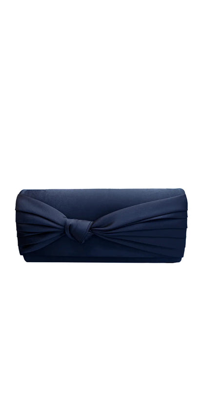 ink/no size/Camille La Vie/Satin Rectangle Handbag with Pleated Knot Detail/front