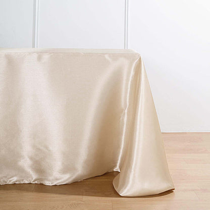 rectangle tablecloth, satin tablecloth, long tablecloths, fabric rectangle tablecloth, dining room tablecloth#color_beige