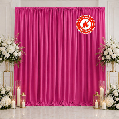scuba backdrop curtain, polyester backdrop curtain, event backdrop curtain, wrinkle free backdrop curtain, flame resistant backdrop curtain, backdrop drape panels#color_fuchsia