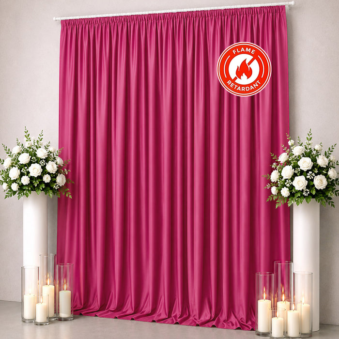 scuba backdrop curtain, polyester backdrop curtain, event backdrop curtain, wrinkle free backdrop curtain, flame resistant backdrop curtain, backdrop drape panels#color_fuchsia