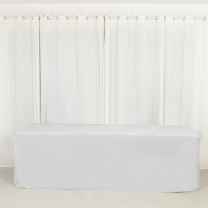 tablecloth, rectangle tablecloth, fitted tablecloth, scuba tablecloth, table linen, polyester table linen, 8ft tablecloth#color_white