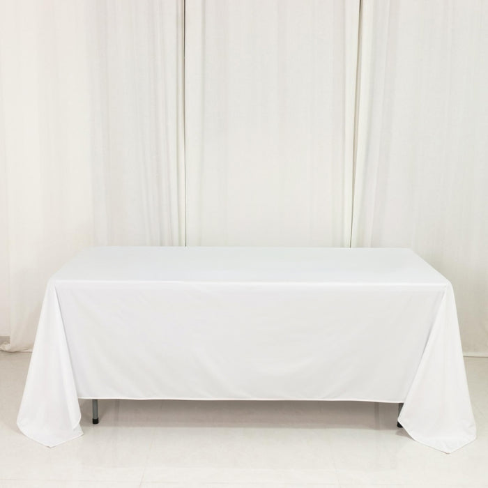 scuba tablecloth, tablecloth, rectangle tablecloth, table linen, table cover, polyester tablecloth#color_white