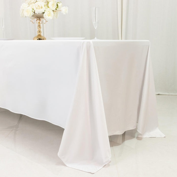 scuba tablecloth, tablecloth, rectangle tablecloth, table linen, table cover, polyester tablecloth#color_white