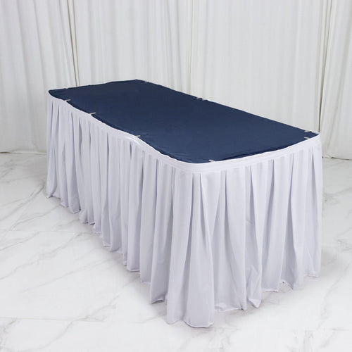 scuba table skirt, shirred pleat table skirt, pleated table skirt, 14ft table skirt, event table skirting, banquet table skirt, polyester table skirt#color_parent