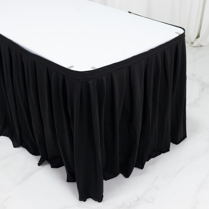 scuba table skirt, shirred pleat table skirt, pleated table skirt, 14ft table skirt, event table skirting, banquet table skirt, polyester table skirt#color_parent
