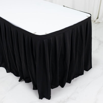 scuba table skirt, shirred pleat table skirt, pleated table skirt, 14ft table skirt, event table skirting, banquet table skirt, polyester table skirt#color_parent