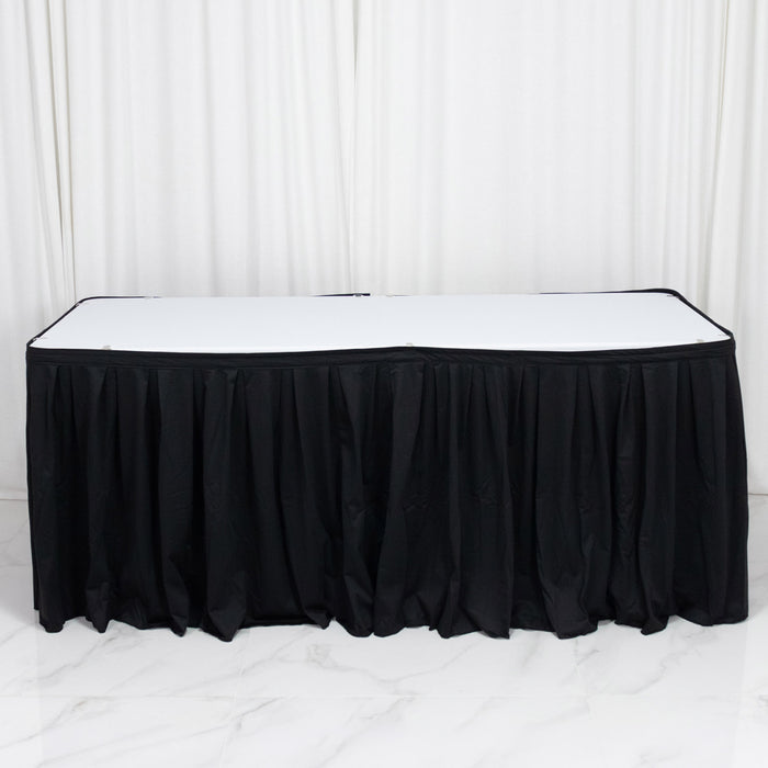 scuba table skirt, shirred pleat table skirt, pleated table skirt, 17ft table skirt, event table skirting, banquet table skirt, polyester table skirt#color_parent