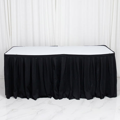 scuba table skirt, shirred pleat table skirt, pleated table skirt, 17ft table skirt, event table skirting, banquet table skirt, polyester table skirt#color_parent
