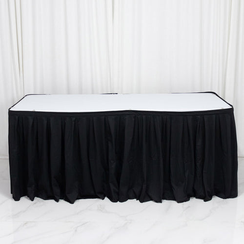 scuba table skirt, shirred pleat table skirt, pleated table skirt, 17ft table skirt, event table skirting, banquet table skirt, polyester table skirt#color_parent