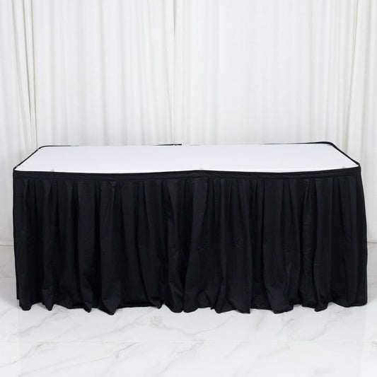 scuba table skirt, shirred pleat table skirt, pleated table skirt, 17ft table skirt, event table skirting, banquet table skirt, polyester table skirt#color_parent
