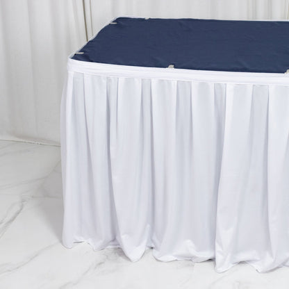 scuba table skirt, shirred pleat table skirt, pleated table skirt, 17ft table skirt, event table skirting, banquet table skirt, polyester table skirt#color_parent