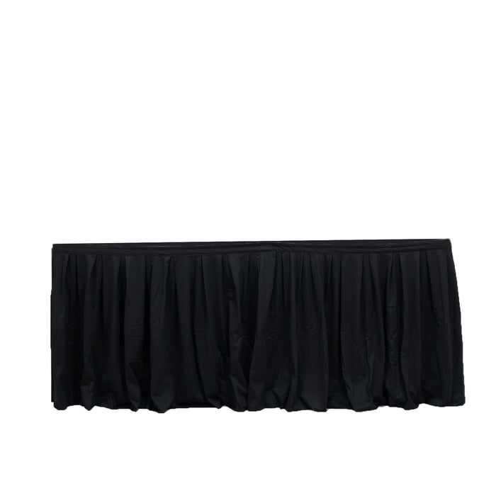 scuba table skirt, shirred pleat table skirt, pleated table skirt, 17ft table skirt, event table skirting, banquet table skirt, polyester table skirt#color_parent