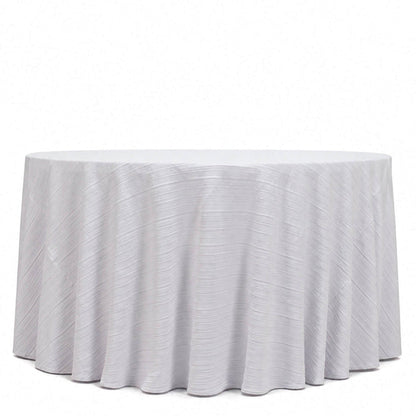 scuba tablecloth, accordion pleated tablecloth, pleated tablecloth, textured tablecloth, wrinkle free tablecloth#color_white