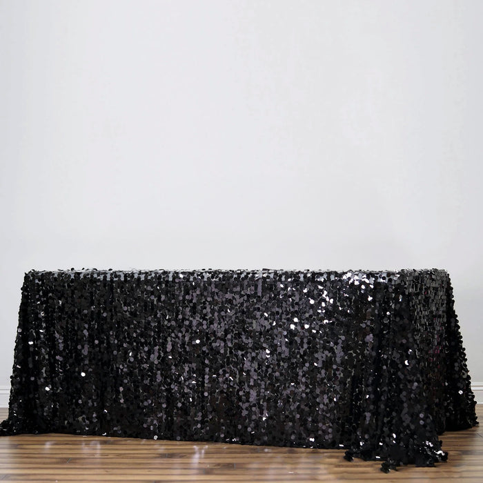sequin, rectangle tablecloth, 90 x 156 tablecloth, glitter tablecloth, table covers#color_black