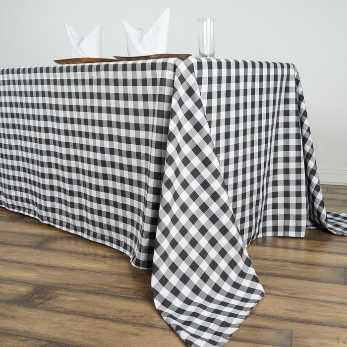 polyester tablecloths, polyester rectangle tablecloths, checkered tablecloth, buffalo plaid tablecloth, buffalo check tablecloth#color_black