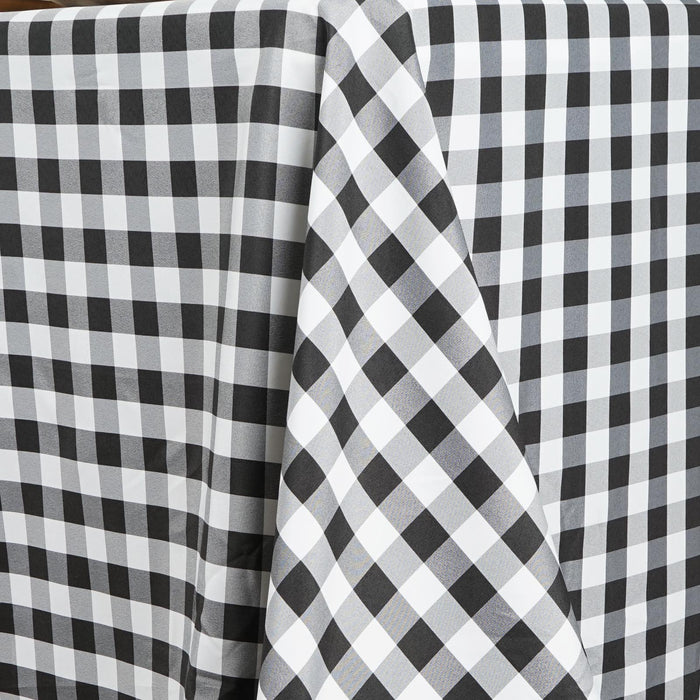 polyester tablecloths, polyester rectangle tablecloths, checkered tablecloth, buffalo plaid tablecloth, buffalo check tablecloth#color_black