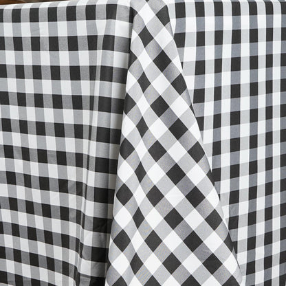 polyester tablecloths, polyester rectangle tablecloths, checkered tablecloth, buffalo plaid tablecloth, buffalo check tablecloth#color_black