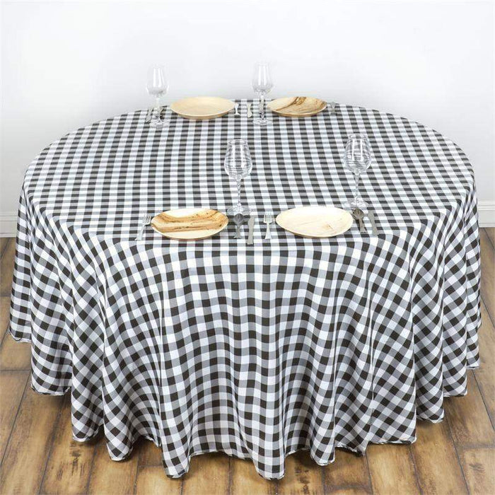 polyester tablecloths, round polyester tablecloths, checkered tablecloth, buffalo plaid tablecloth, buffalo check tablecloth#color_black