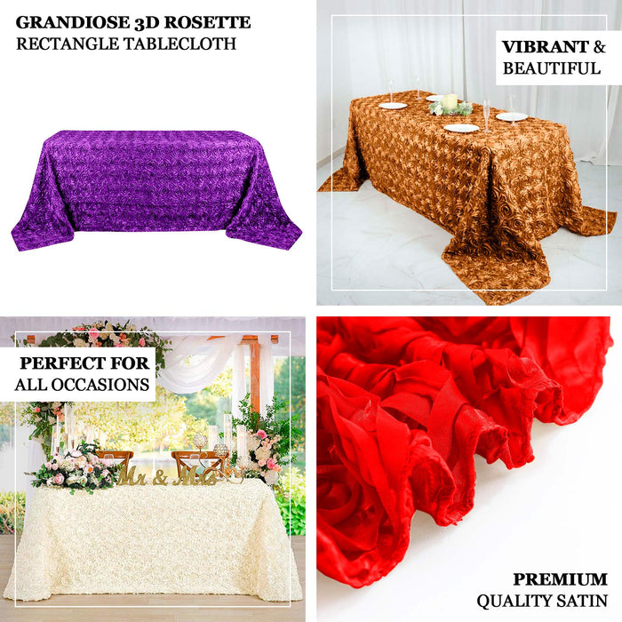 rectangle tablecloth, Satin tablecloth, rosette tablecloth, 90x132 tablecloth, decorative table covers#color_parent