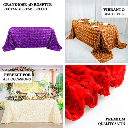 rectangle tablecloth, Satin tablecloth, rosette tablecloth, 90x132 tablecloth, decorative table covers#color_parent