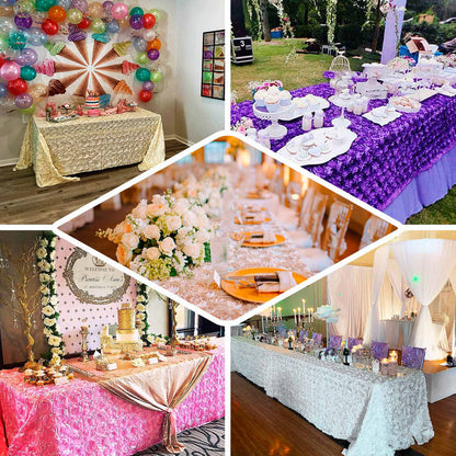 rectangle tablecloth, Satin tablecloth, rosette tablecloth, 90x132 tablecloth, decorative table covers#color_parent