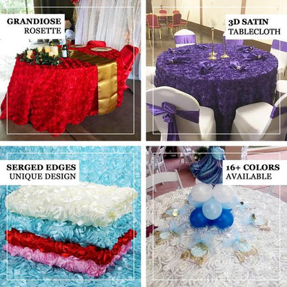 round tablecloth, Satin tablecloth, rosette tablecloth, 120 inch round tablecloth, decorative table covers#color_parent