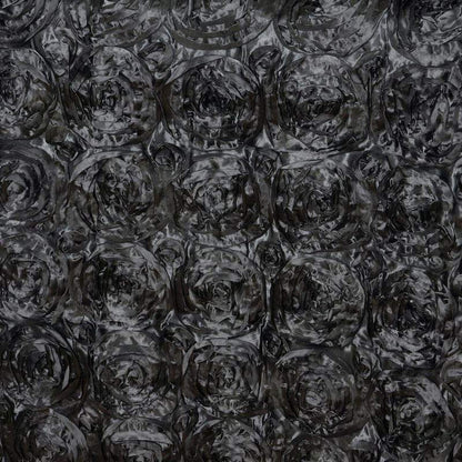 rectangle tablecloth, Satin tablecloth, rosette tablecloth, 90 x 156 tablecloth, decorative table covers#color_black