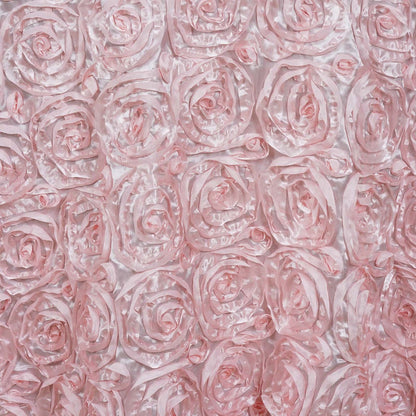 round tablecloth, Satin tablecloth, rosette tablecloth, 132 inch round tablecloth, decorative table covers#color_blush