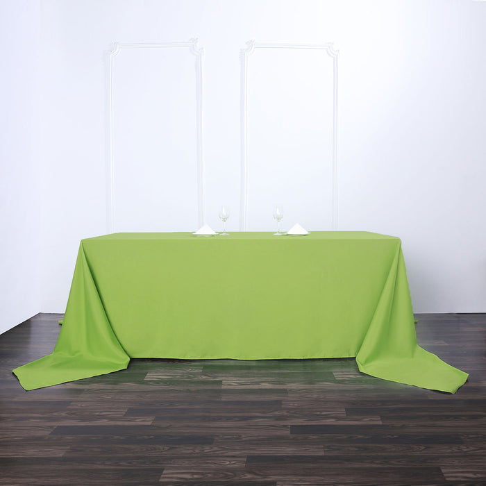 polyester tablecloths, polyester rectangle tablecloths, decorative table covers, dining table cloth, 90 x 156 tablecloth#color_apple-green