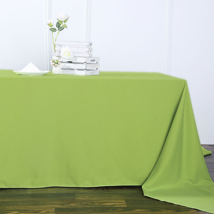 polyester tablecloths, polyester rectangle tablecloths, decorative table covers, dining table cloth, 90 x 156 tablecloth#color_apple-green