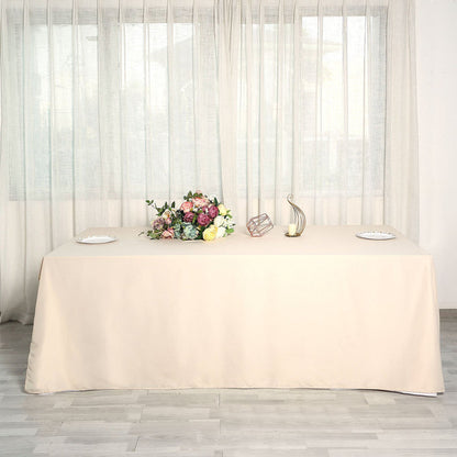 polyester tablecloths, polyester rectangle tablecloths, decorative table covers, dining table cloth, 90 x 156 tablecloth#color_beige