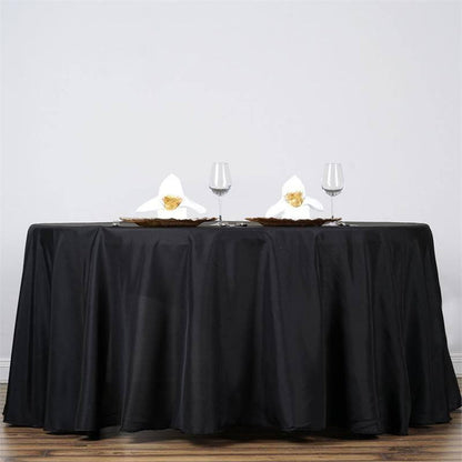 round polyester tablecloths, linentablecloth polyester tablecloth, decorative table covers, stain resistant tablecloth, 132 inch round tablecloth#color_black