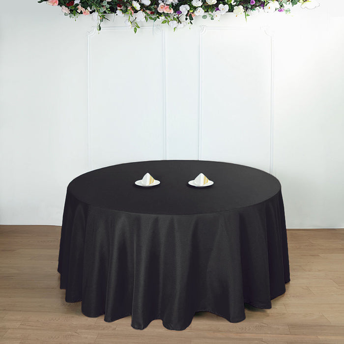 round polyester tablecloths, linentablecloth polyester tablecloth, decorative table covers, stain resistant tablecloth, 132 inch round tablecloth#color_black