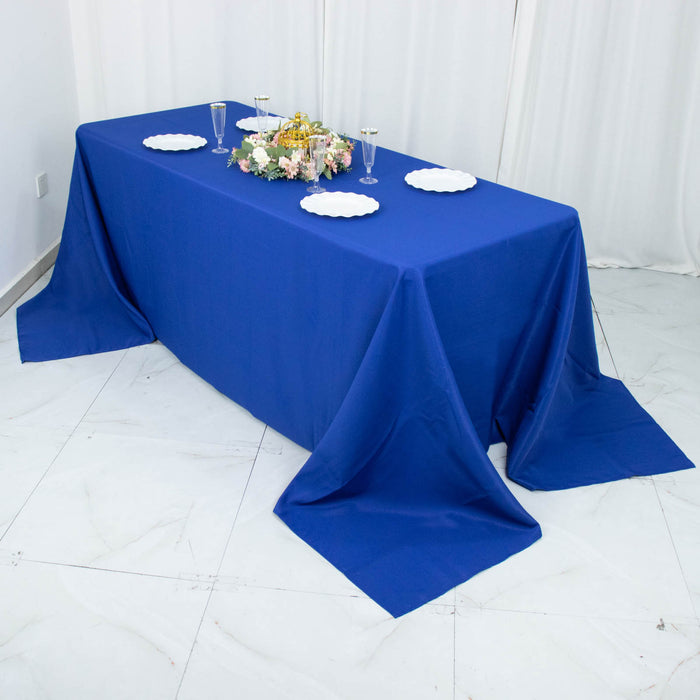 polyester tablecloths, polyester rectangle tablecloths, decorative table covers, heavy duty tablecloth, 90x132 tablecloth#color_royal-blue