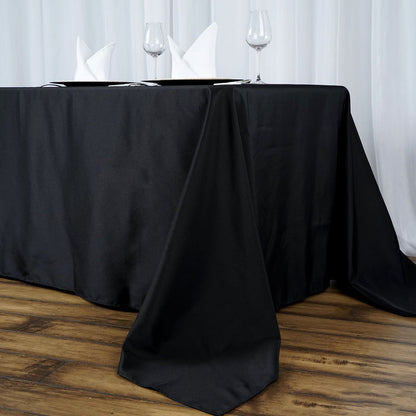 polyester tablecloths, polyester rectangle tablecloths, decorative table covers, heavy duty tablecloth, premium polyester tablecloth#color_black
