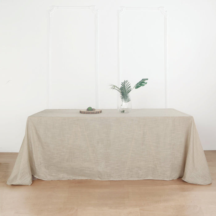 rectangle tablecloth, faux burlap tablecloth, rustic tablecloth, linen like tablecloths, textured tablecloth#color_beige