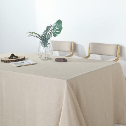 rectangle tablecloth, faux burlap tablecloth, rustic tablecloth, linen like tablecloths, textured tablecloth#color_beige