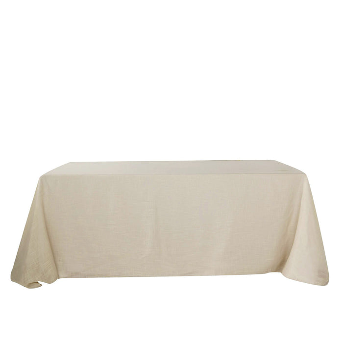 rectangle tablecloth, faux burlap tablecloth, rustic tablecloth, linen like tablecloths, textured tablecloth#color_beige