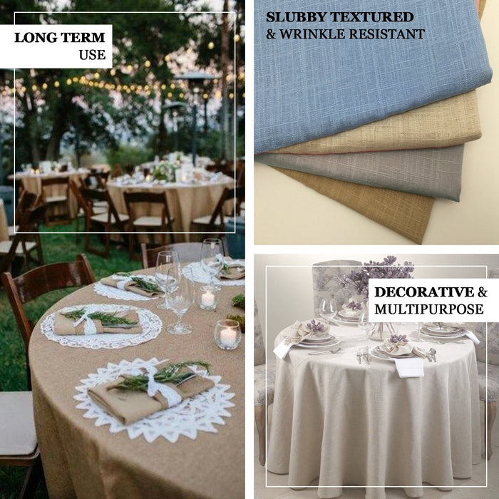 round tablecloth, faux burlap tablecloth, rustic tablecloth, linen like tablecloths, textured tablecloth#color_parent