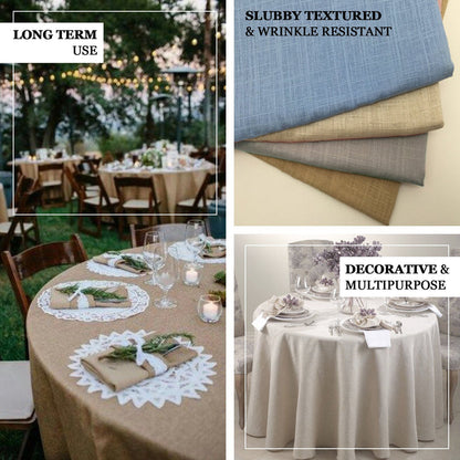 round tablecloth, faux burlap tablecloth, rustic tablecloth, linen like tablecloths, textured tablecloth#color_parent